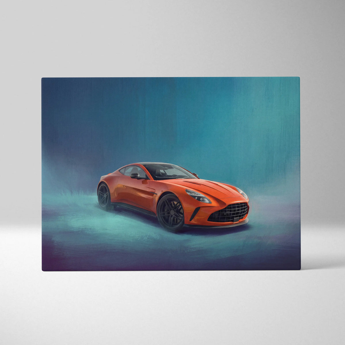 Aston Martin Vantage Inspired Car Wall Art, Modern British Sports Car Canvas Painting