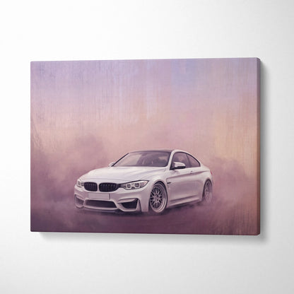 BMW M4 Inspired Automotive Wall Art, High Performance German Coupe Canvas Print