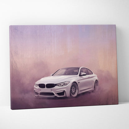 BMW M4 Inspired Automotive Wall Art, High Performance German Coupe Canvas Print