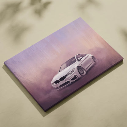 BMW M4 Inspired Automotive Wall Art, High Performance German Coupe Canvas Print