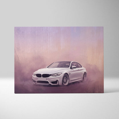 BMW M4 Inspired Automotive Wall Art, High Performance German Coupe Canvas Print