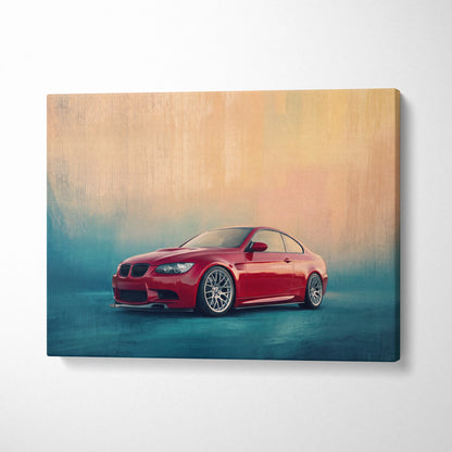 BMW M3 Inspired Automotive Wall Art, High Performance German Coupe Canvas Print