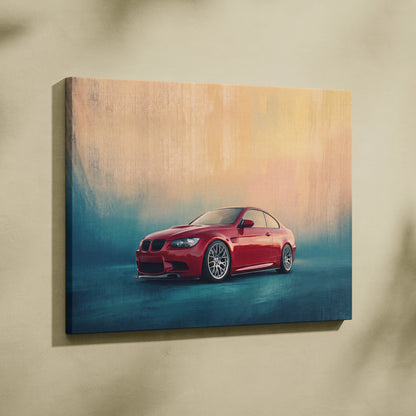 BMW M3 Inspired Automotive Wall Art, High Performance German Coupe Canvas Print
