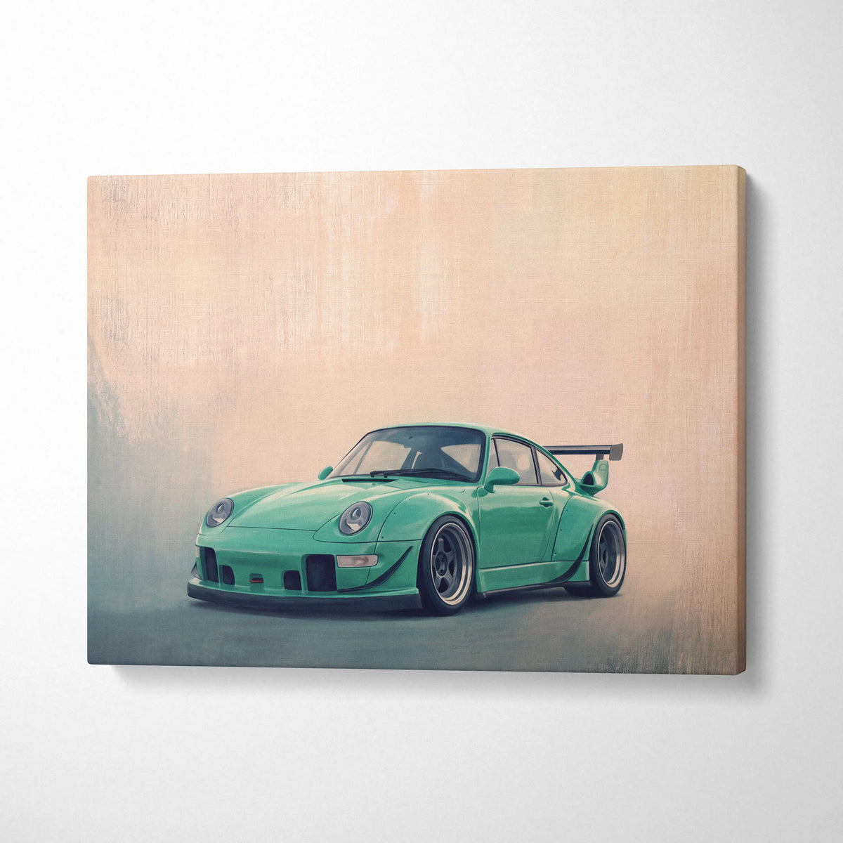 Porsche 911 Inspired Automotive Wall Art, Classic German Sports Car Canvas Art Print
