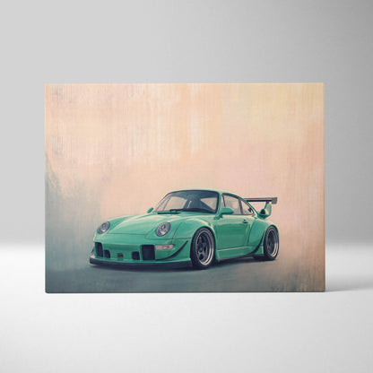 Porsche 911 Inspired Automotive Wall Art, Classic German Sports Car Canvas Art Print