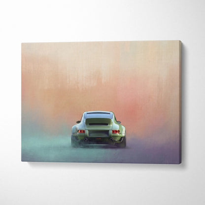 Porsche 911 Inspired Car Wall Art, Modern Automotive Poster Canvas Painting