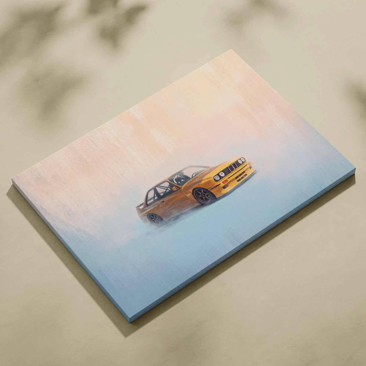 BMW E30 M3 Inspired Car Wall Art, Classic German Touring Car Canvas Painting
