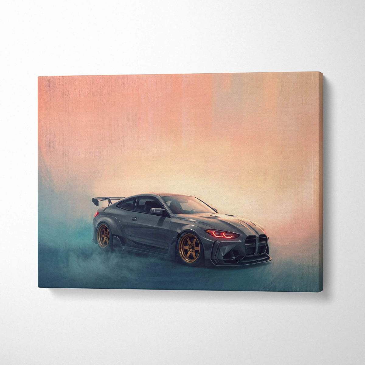 BMW M4 Inspired Automotive Wall Art, High Performance German Coupe Canvas Print