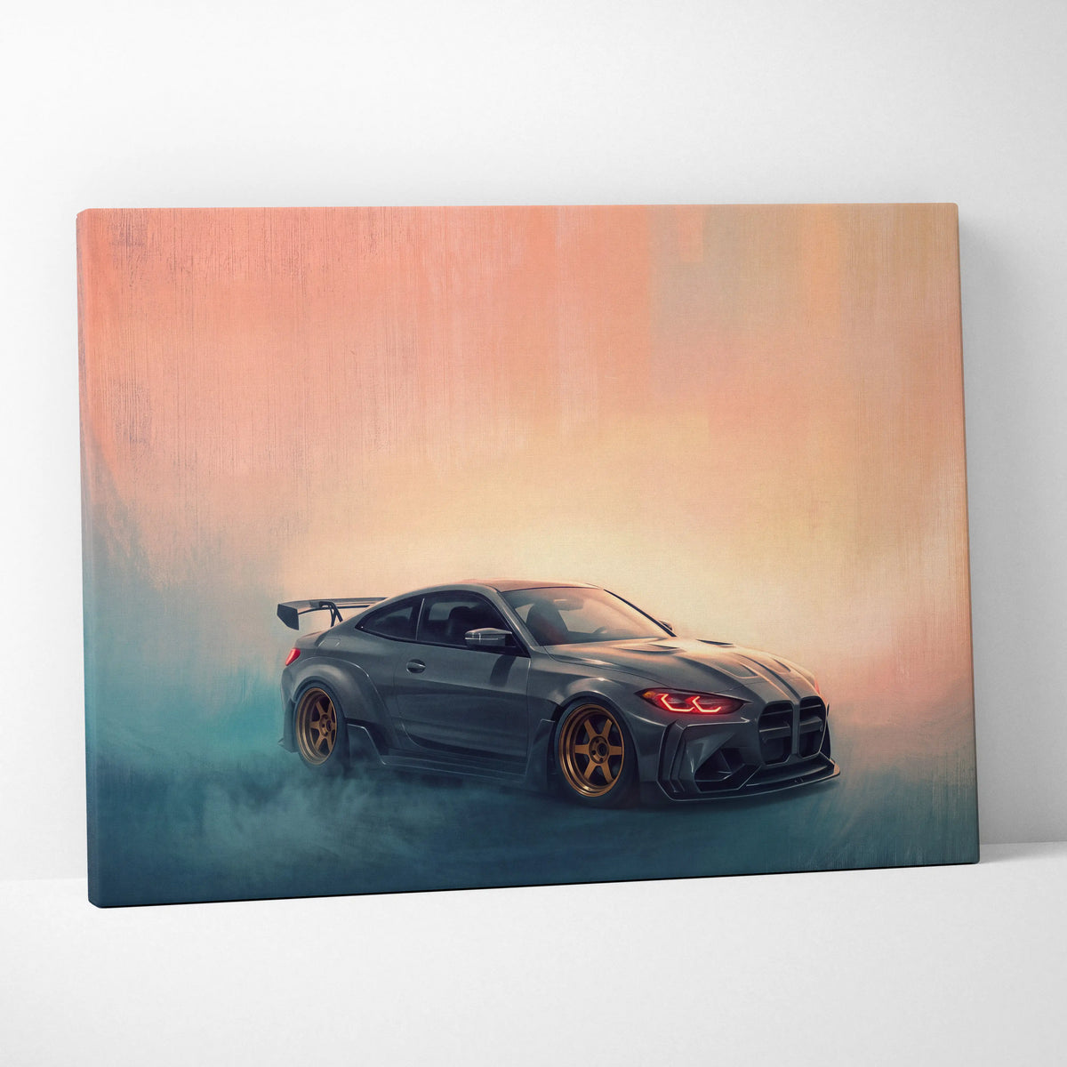 BMW M4 Inspired Automotive Wall Art, High Performance German Coupe Canvas Print