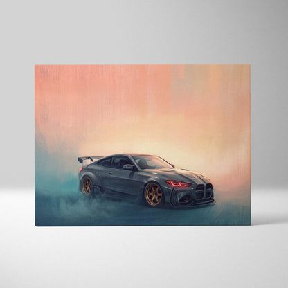 BMW M4 Inspired Automotive Wall Art, High Performance German Coupe Canvas Print