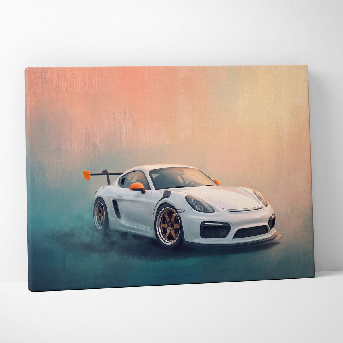 Porsche Cayman Inspired Automotive Wall Art, High Performance German Sports Car Canvas Print