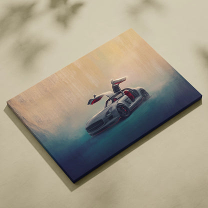 Mercedes-Benz SLS AMG Inspired Canvas Art, Luxury Exotic Car Wall Decor Print