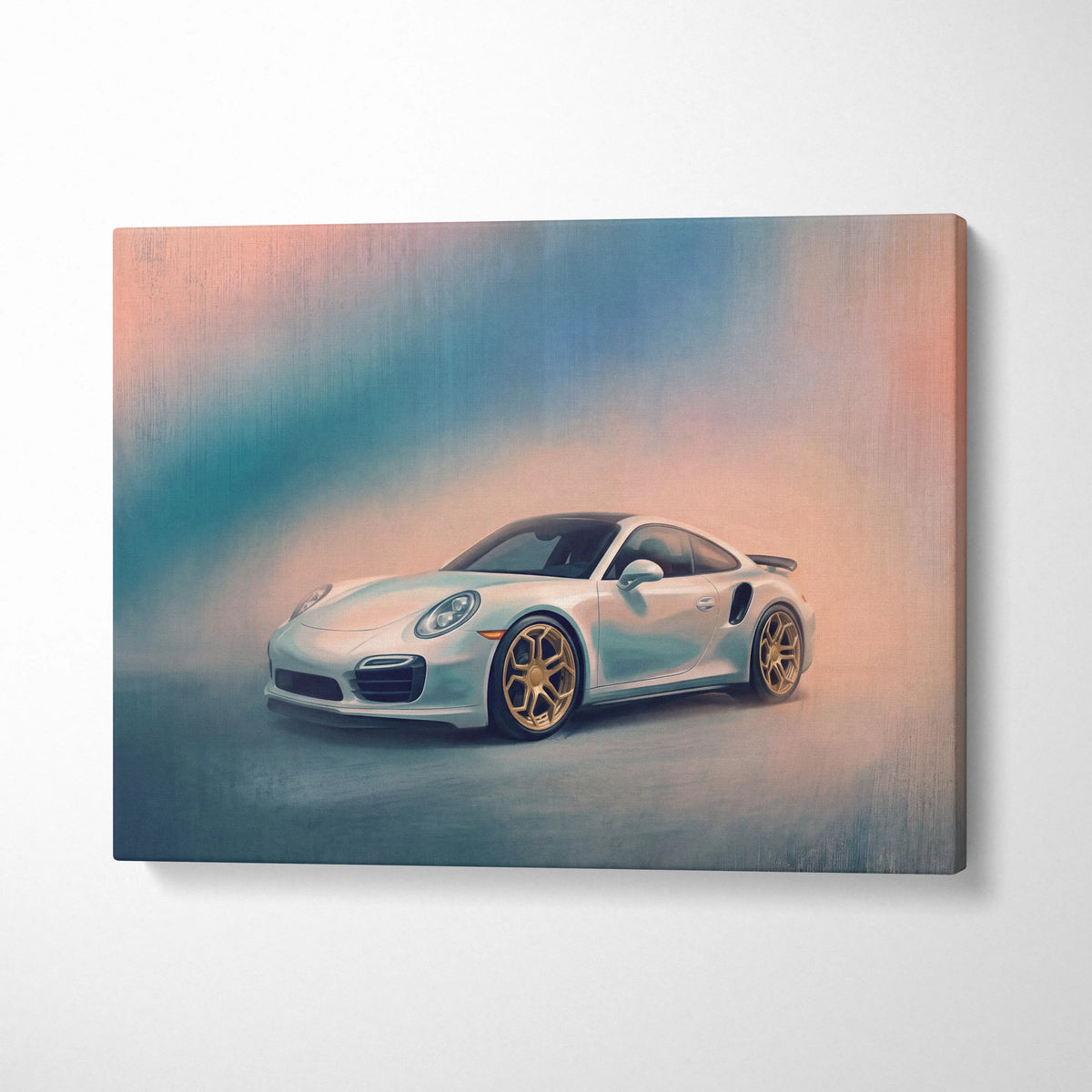 Porsche 911 Inspired Automotive Wall Art, Classic German Sports Car Canvas Art Print