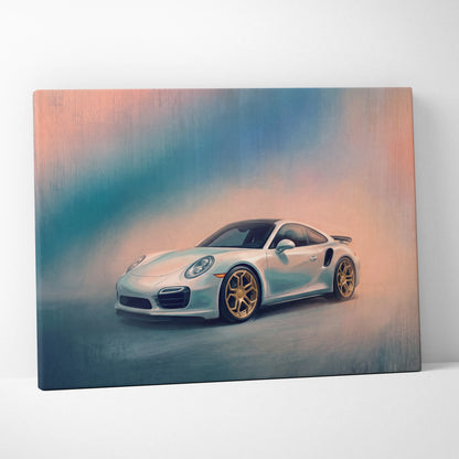 Porsche 911 Inspired Automotive Wall Art, Classic German Sports Car Canvas Art Print
