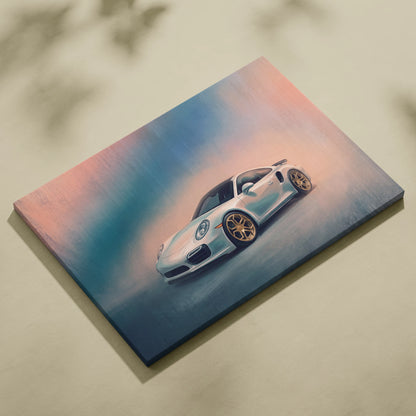 Porsche 911 Inspired Automotive Wall Art, Classic German Sports Car Canvas Art Print