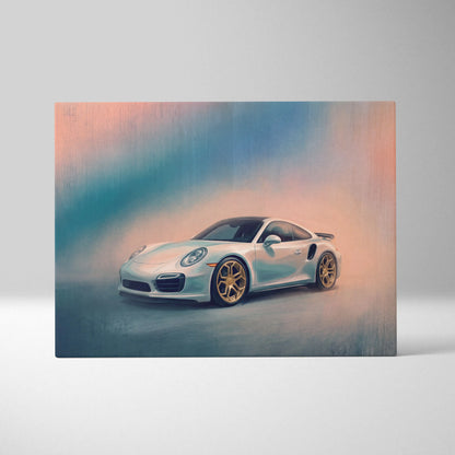 Porsche 911 Inspired Automotive Wall Art, Classic German Sports Car Canvas Art Print
