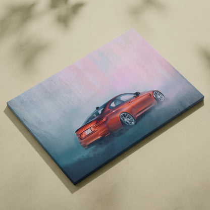 BMW M4 Inspired Canvas Art, Luxury Sports Car Wall Decor Print