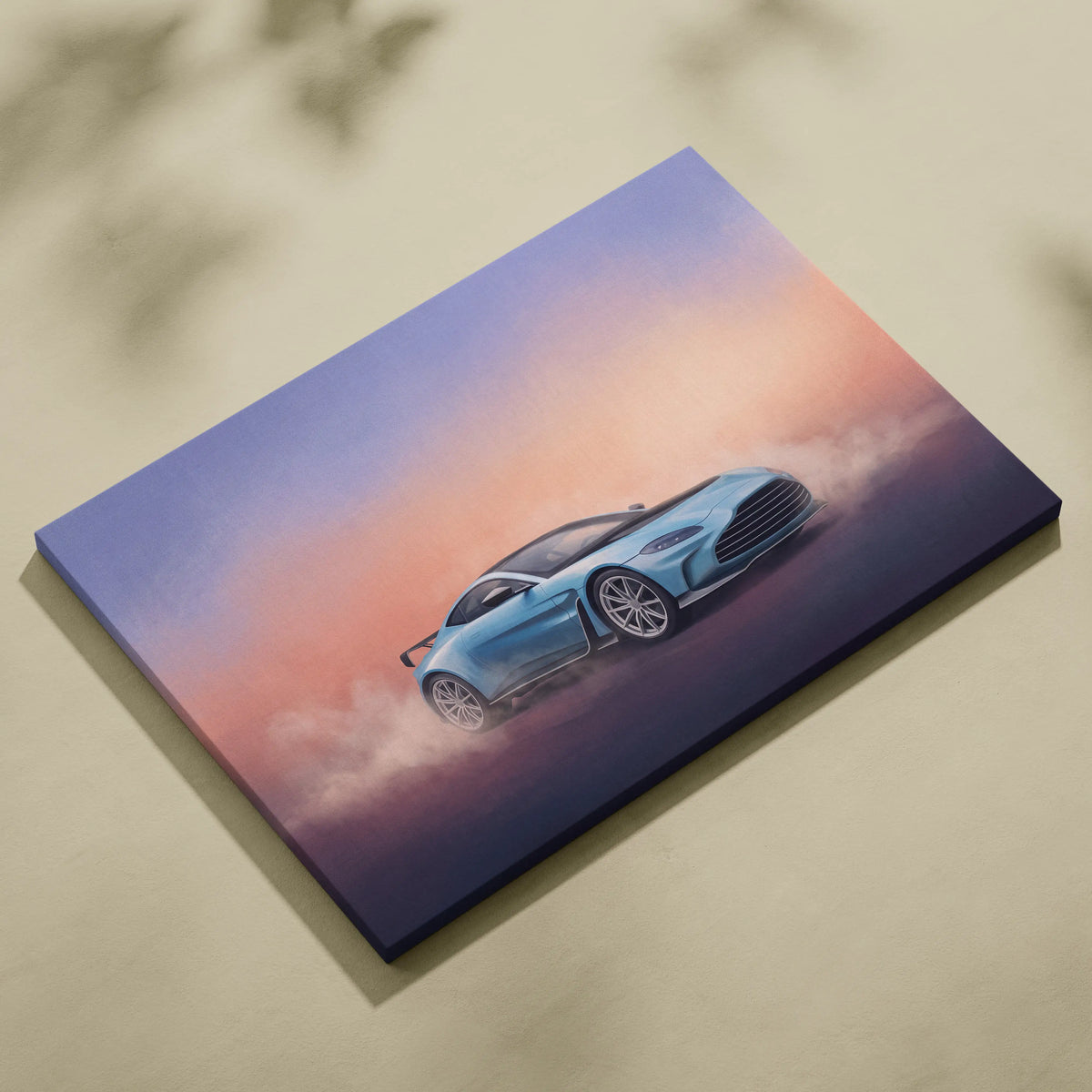 Aston Martin Vantage Inspired Car Wall Art, Modern British Sports Car Canvas Painting