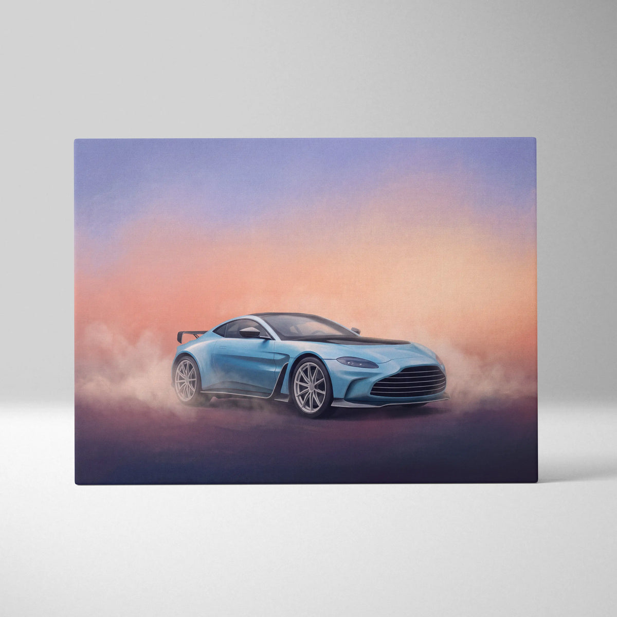 Aston Martin Vantage Inspired Car Wall Art, Modern British Sports Car Canvas Painting