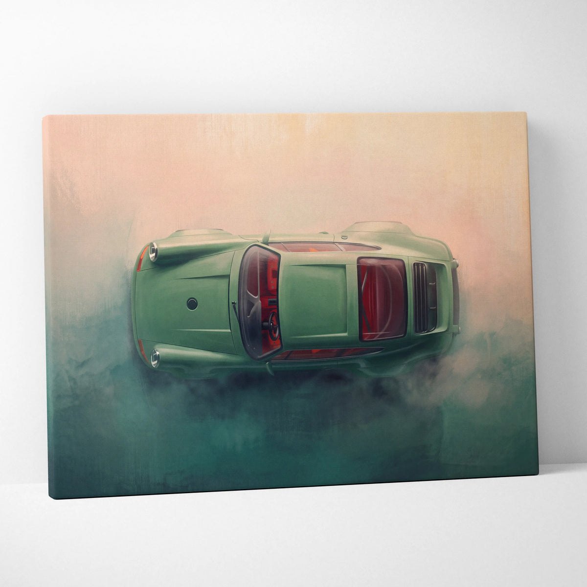 Porsche 911 Inspired Canvas Art, Retro Sports Car Wall Decor Poster