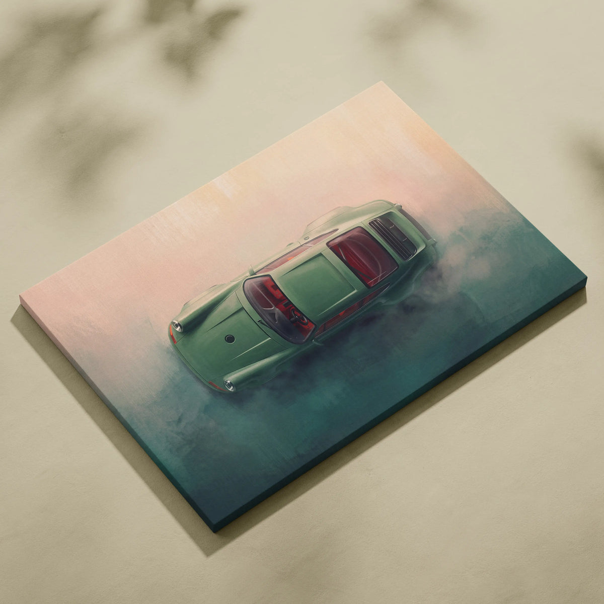 Porsche 911 Inspired Canvas Art, Retro Sports Car Wall Decor Poster