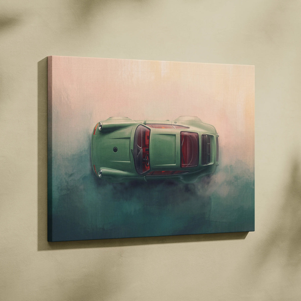 Porsche 911 Inspired Canvas Art, Retro Sports Car Wall Decor Poster