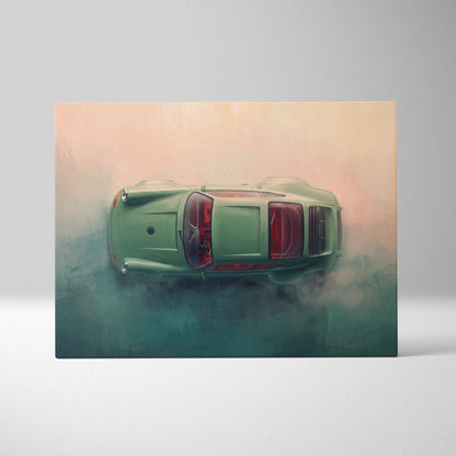 Porsche 911 Inspired Canvas Art, Retro Sports Car Wall Decor Poster