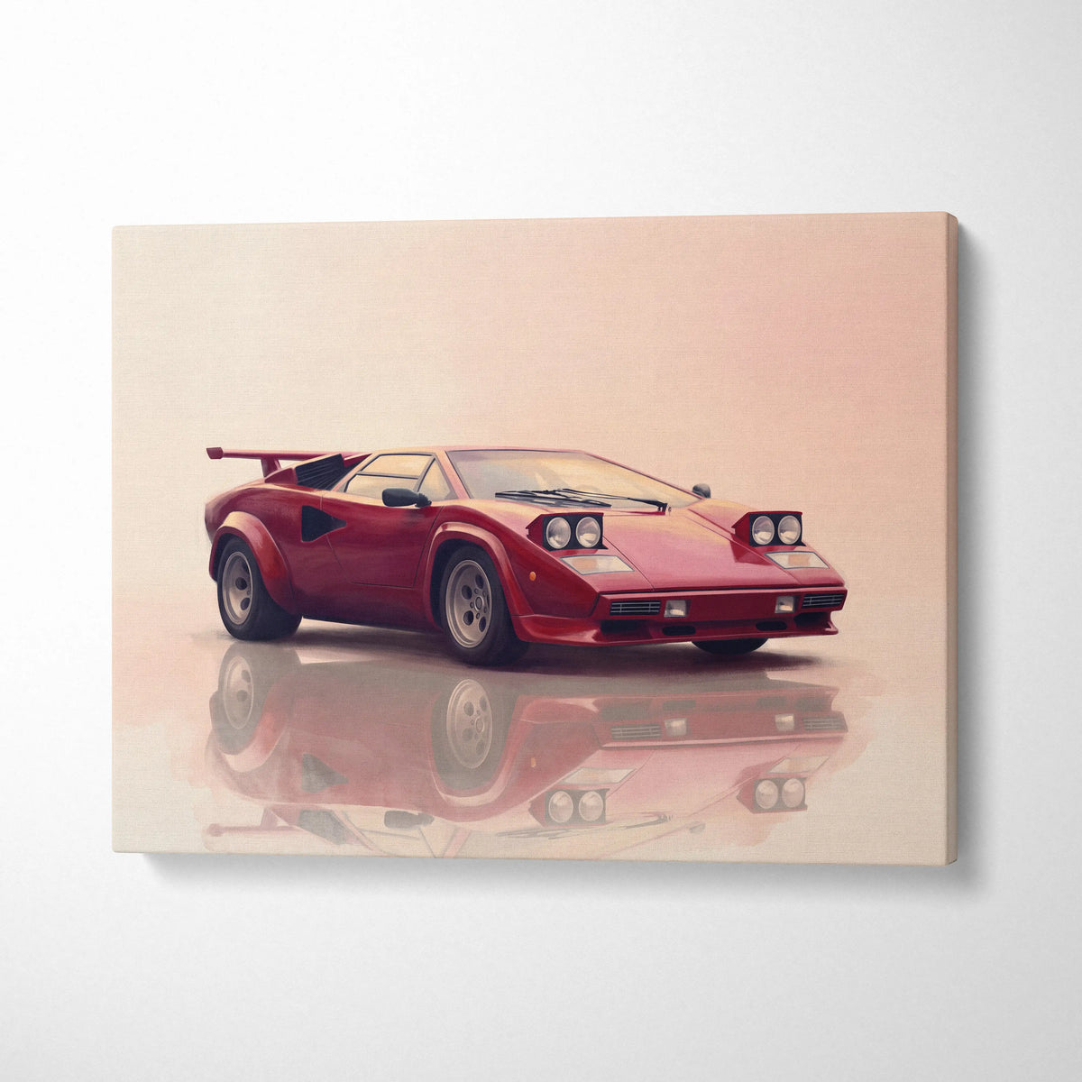 Lamborghini Countach Inspired Automotive Wall Art, Classic Italian Supercar Canvas Art Print