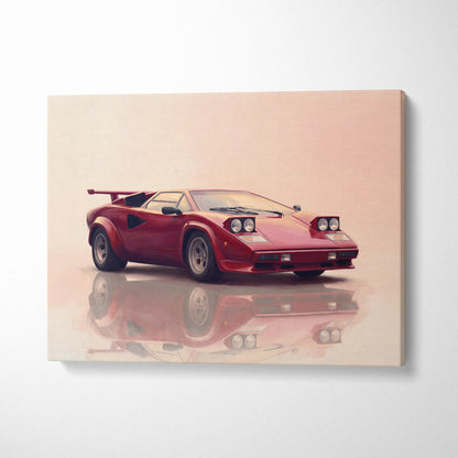 Lamborghini Countach Inspired Automotive Wall Art, Classic Italian Supercar Canvas Art Print