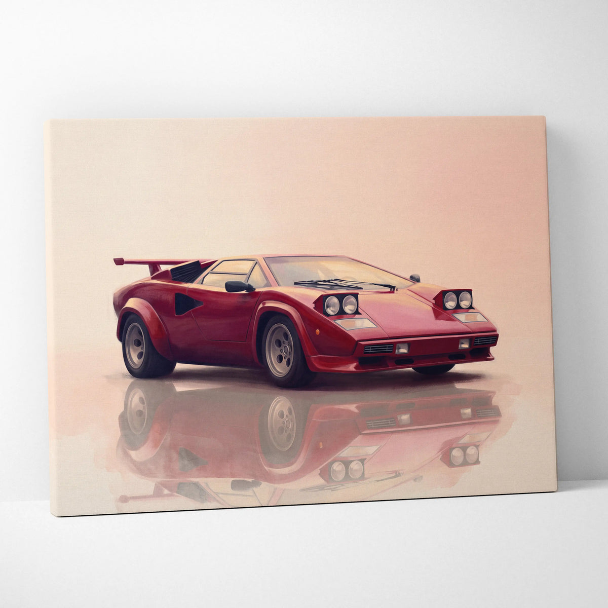 Lamborghini Countach Inspired Automotive Wall Art, Classic Italian Supercar Canvas Art Print