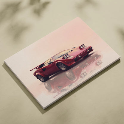 Lamborghini Countach Inspired Automotive Wall Art, Classic Italian Supercar Canvas Art Print