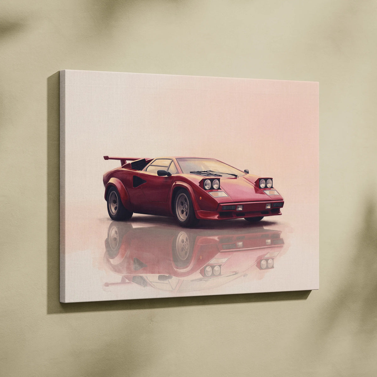 Lamborghini Countach Inspired Automotive Wall Art, Classic Italian Supercar Canvas Art Print