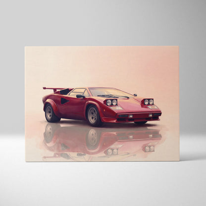 Lamborghini Countach Inspired Automotive Wall Art, Classic Italian Supercar Canvas Art Print