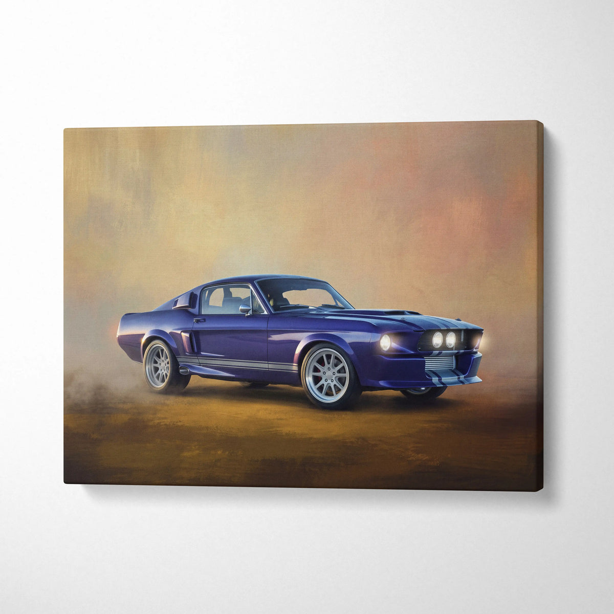 Ford Mustang Inspired Car Wall Art, Classic Coupe Canvas Painting