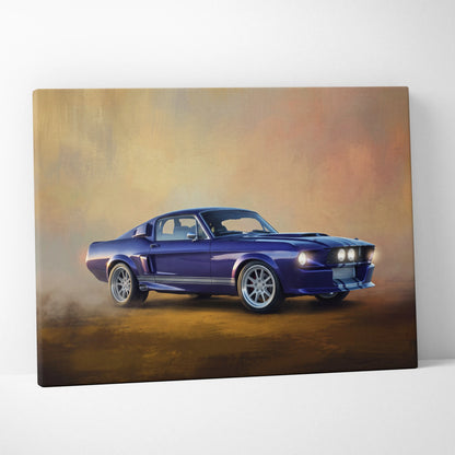 Ford Mustang Inspired Car Wall Art, Classic Coupe Canvas Painting
