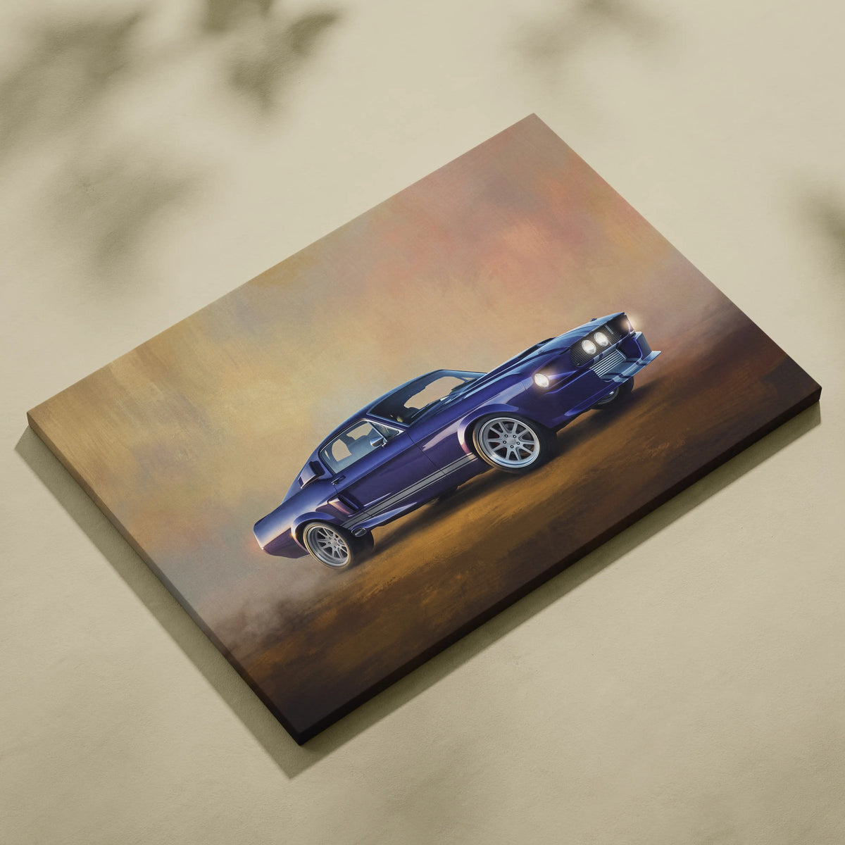 Ford Mustang Inspired Car Wall Art, Classic Coupe Canvas Painting