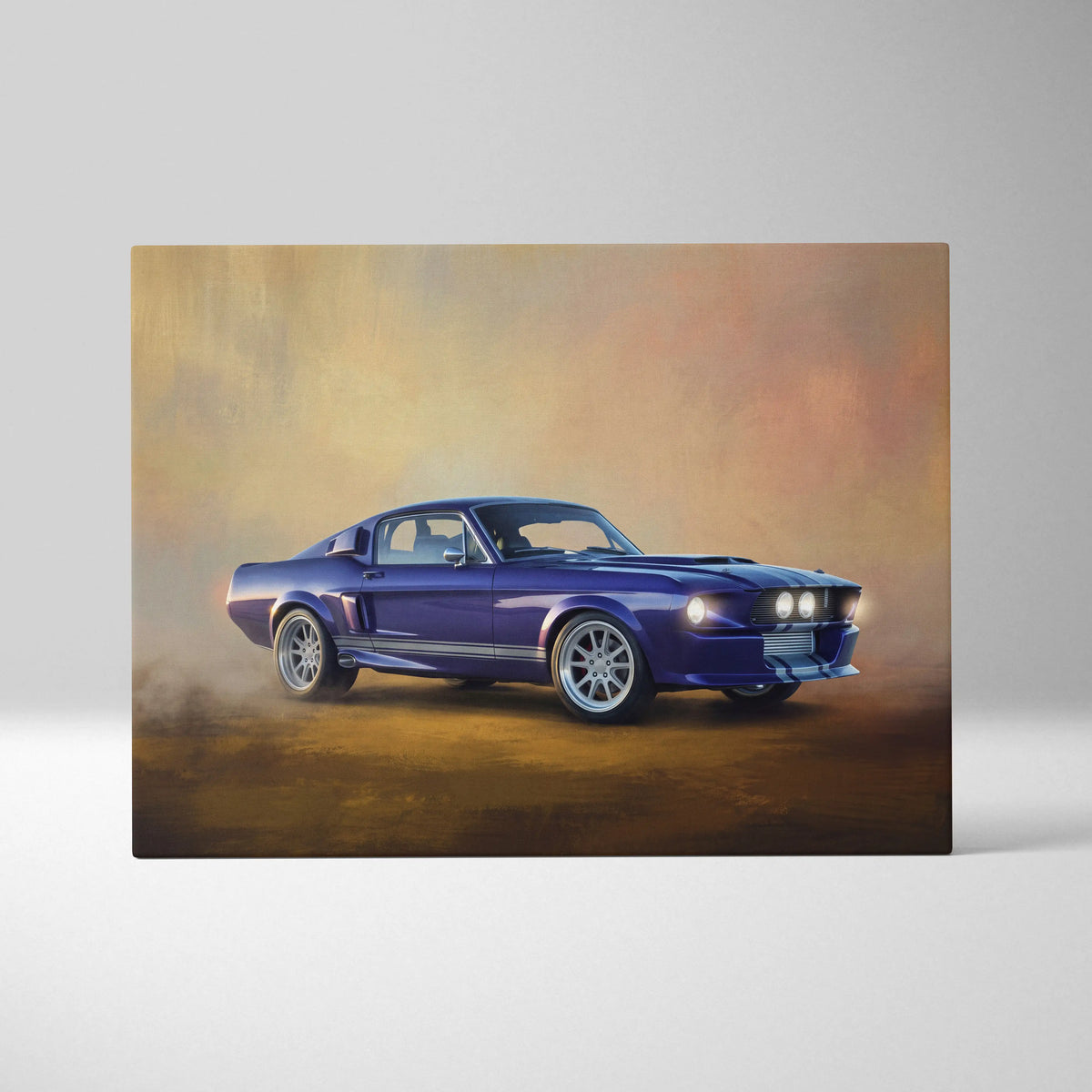 Ford Mustang Inspired Car Wall Art, Classic Coupe Canvas Painting