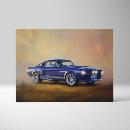 Ford Mustang Inspired Car Wall Art, Classic Coupe Canvas Painting
