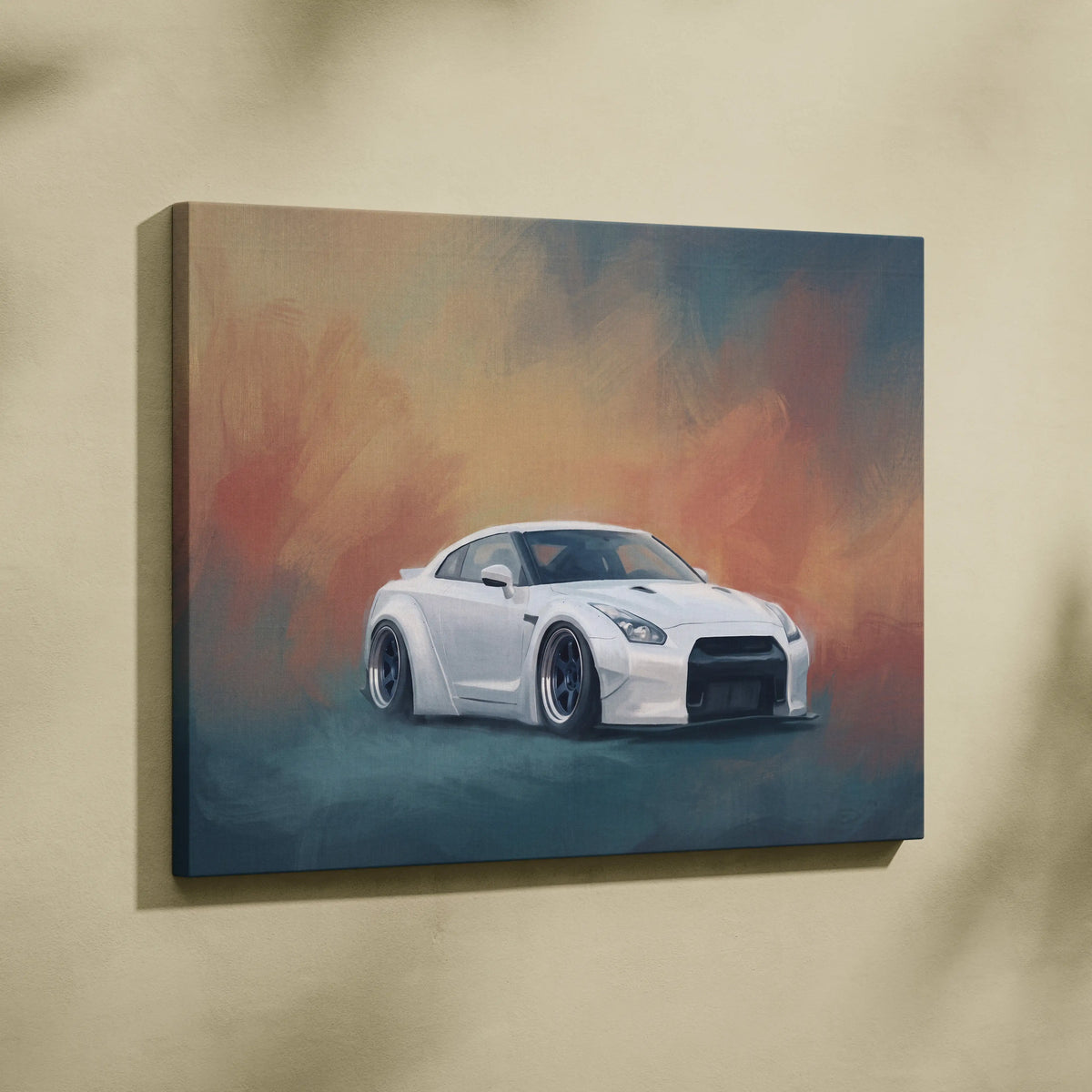 Nissan GT-R Inspired Canvas Art, Widebody Supercar Wall Painting for Office Decor