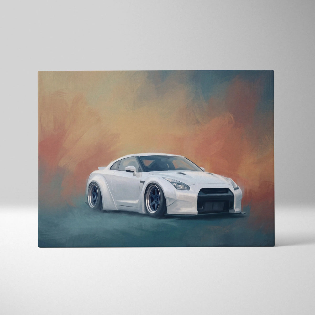 Nissan GT-R Inspired Canvas Art, Widebody Supercar Wall Painting for Office Decor