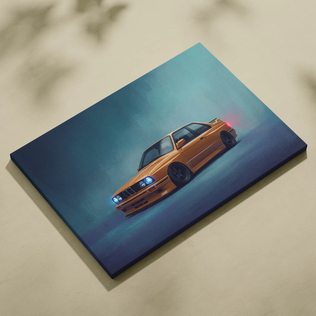 BMW E30 M3 Inspired Automotive Wall Art, Classic German Sports Car Canvas Art Print