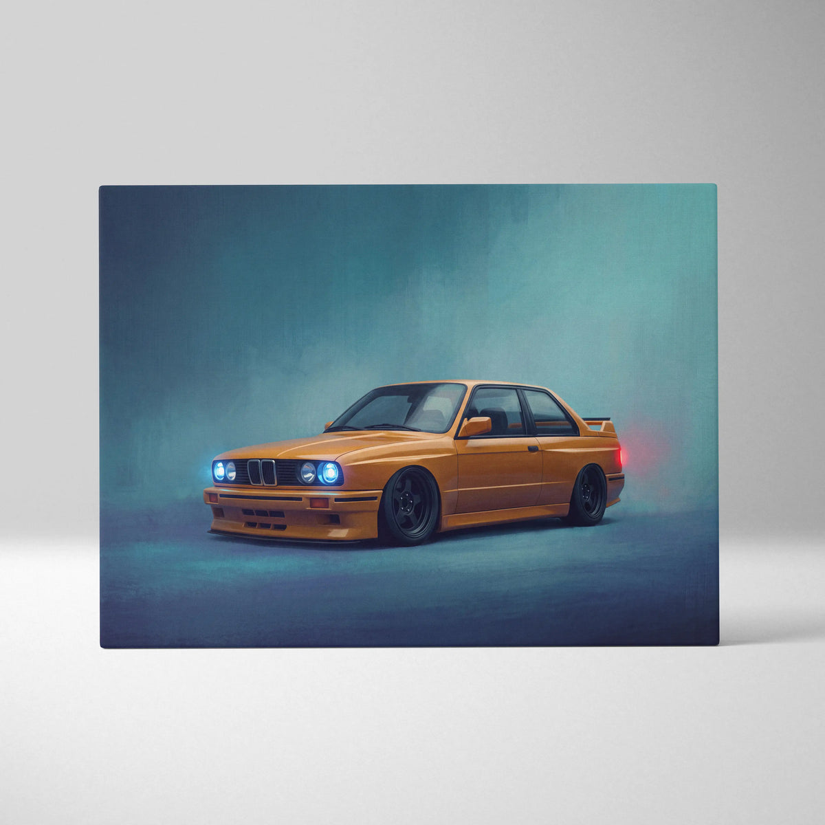 BMW E30 M3 Inspired Automotive Wall Art, Classic German Sports Car Canvas Art Print