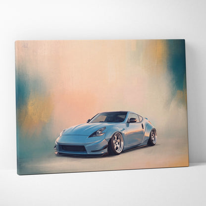 Nissan 370Z Inspired Car Wall Art, Japanese Coupe Canvas Print for Garage Decor