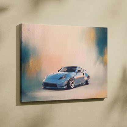Nissan 370Z Inspired Car Wall Art, Japanese Coupe Canvas Print for Garage Decor