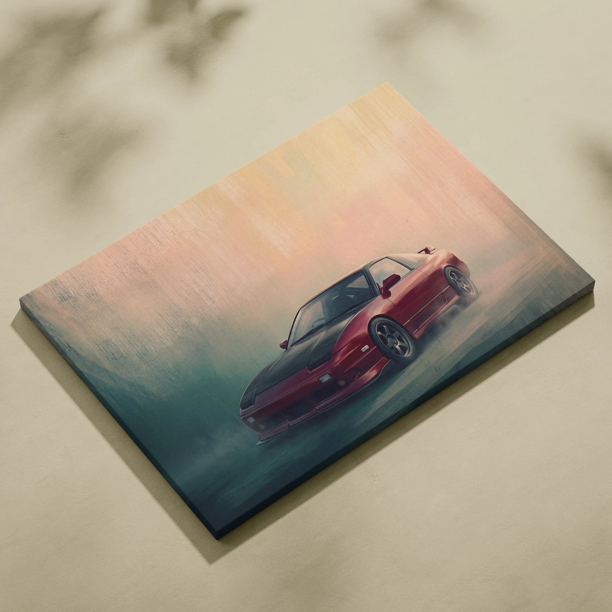 Nissan 240SX Inspired Car Wall Art, JDM Drift Tuner Canvas Print for Living Room