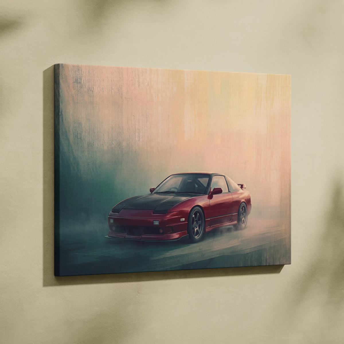 Nissan 240SX Inspired Car Wall Art, JDM Drift Tuner Canvas Print for Living Room