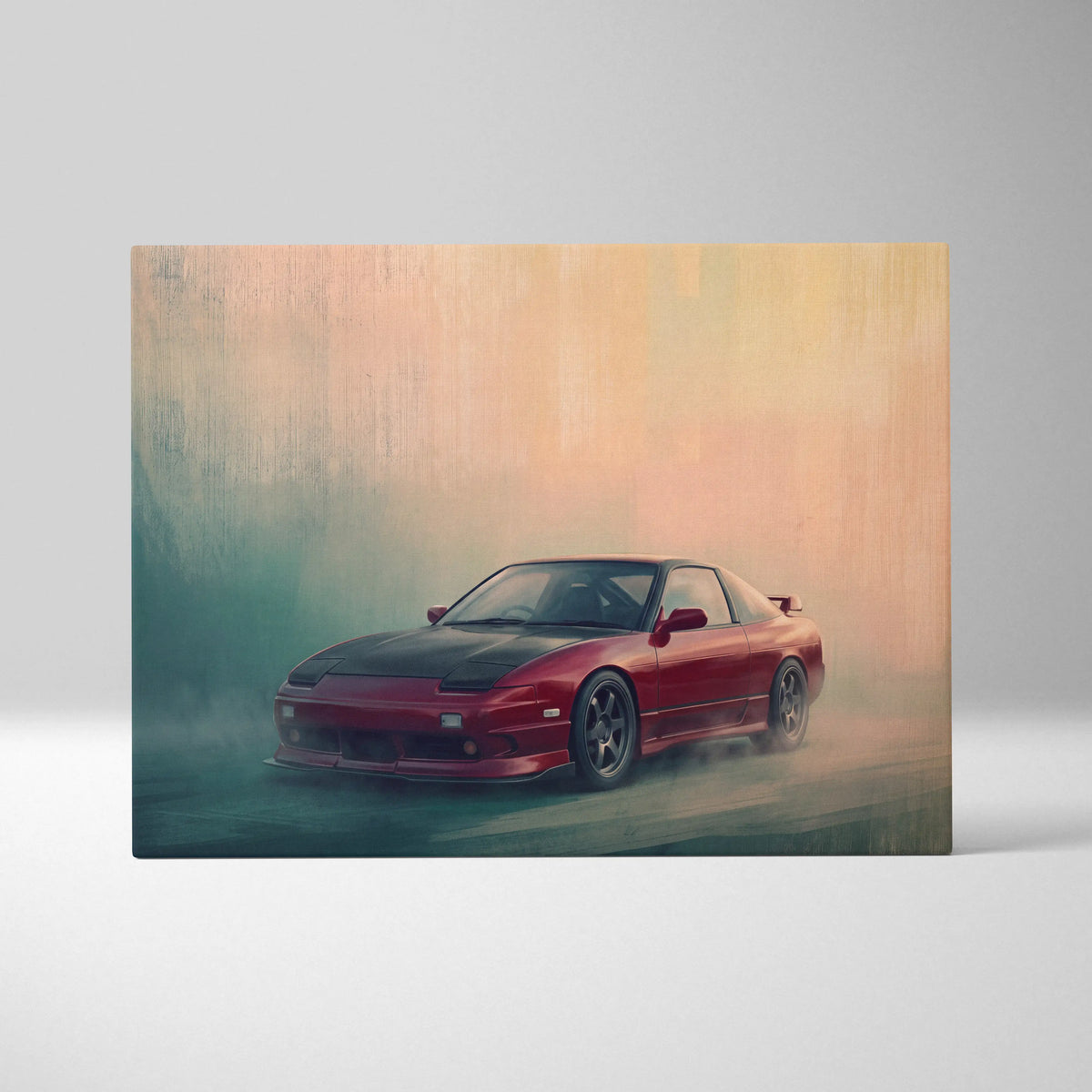 Nissan 240SX Inspired Car Wall Art, JDM Drift Tuner Canvas Print for Living Room