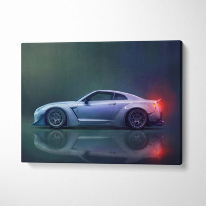 Nissan GT-R R35 Widebody Inspired Automotive Wall Art - Performance Vehicle Canvas Print for Office