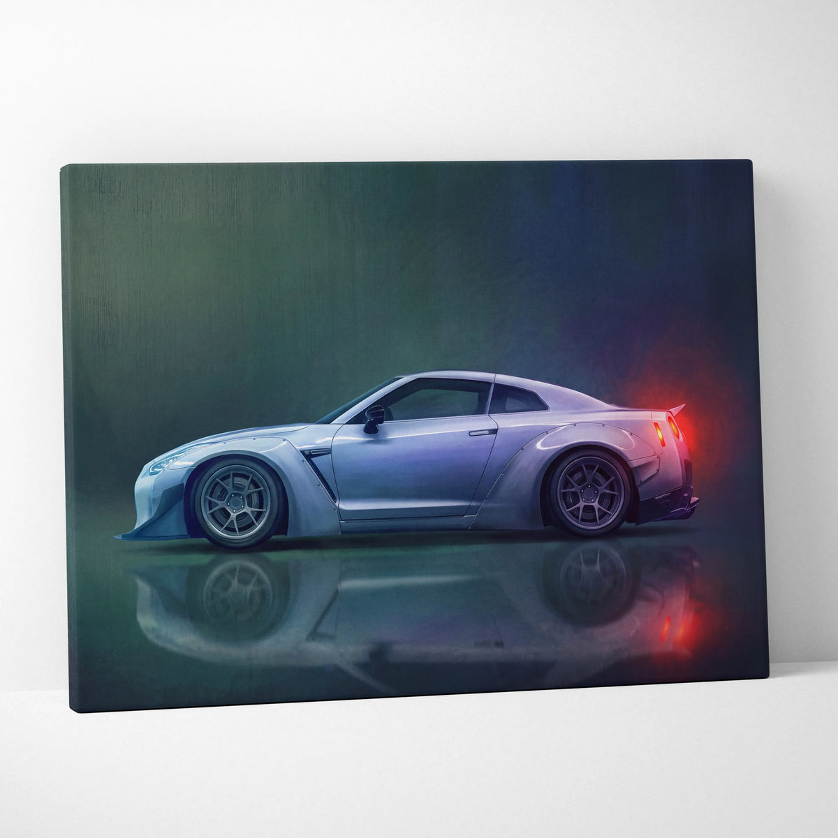 Nissan GT-R R35 Widebody Inspired Automotive Wall Art - Performance Vehicle Canvas Print for Office