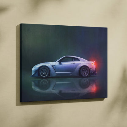 Nissan GT-R R35 Widebody Inspired Automotive Wall Art - Performance Vehicle Canvas Print for Office